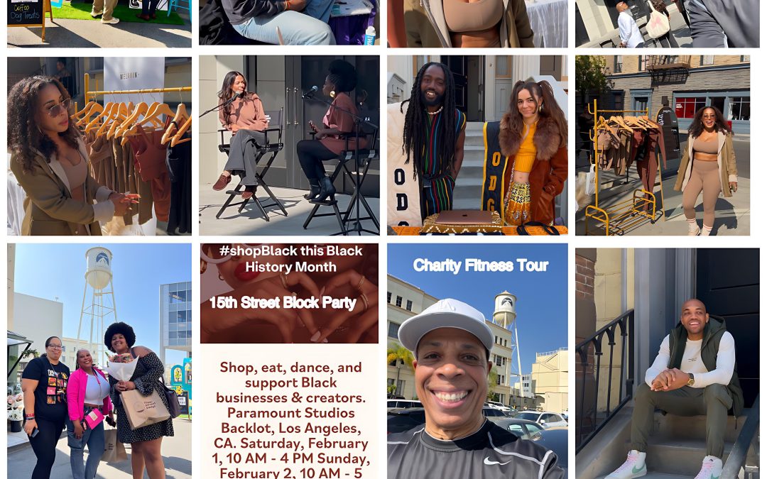 The Charity Fitness Tour rolled to The 15th Street Block Party for Black Businesses at Paramount Studio Back Lot, Sunday February 2 , 2025